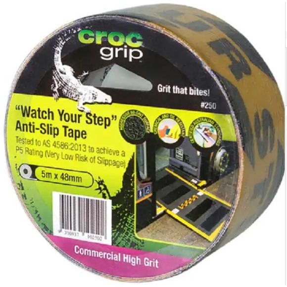 CROC Grip 16.4 Ft x 1.9 In Watch Your Step Anti-Slip Grit Tape - Picture 2 of 3